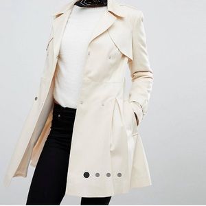 Cream ASOS Trench Coat Jacket size 0